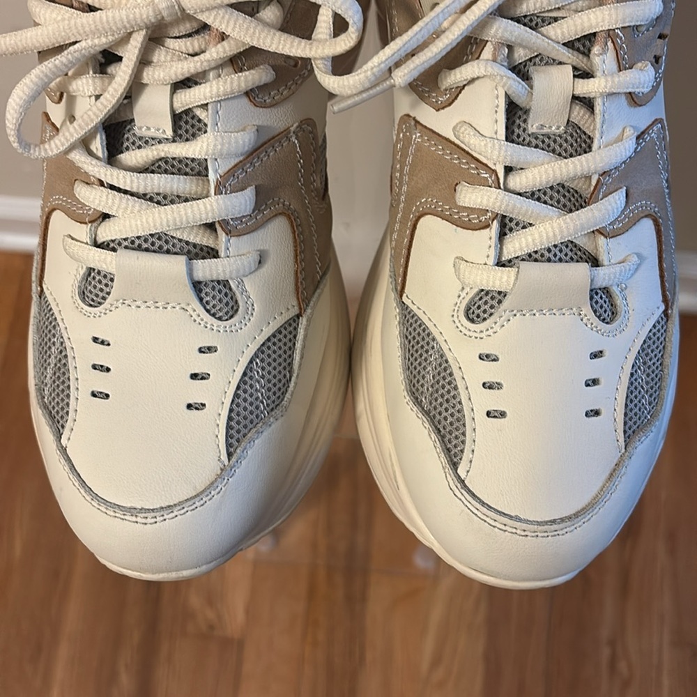 Cushionaire Strike Chunky Cream and Tan Sneakers - Picture 11 of 14